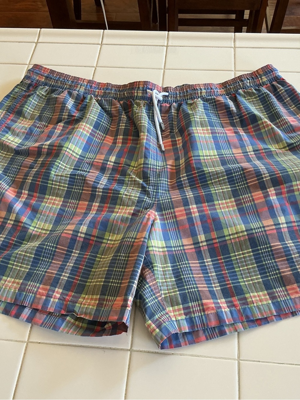 Brooks Brothers Plaid Men’s Swim Trunks Size XXL